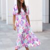 Sukienka maxi liliowa Rose - obrazek 2