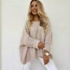 Sweter oversize beżowy By Me - obrazek 2