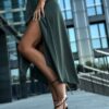 Spódnica midi SENSO khaki - obrazek 3