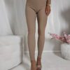 legginsy damskie beżowe