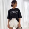 T-shirt czarny z napisami DOMINATE - obrazek 4