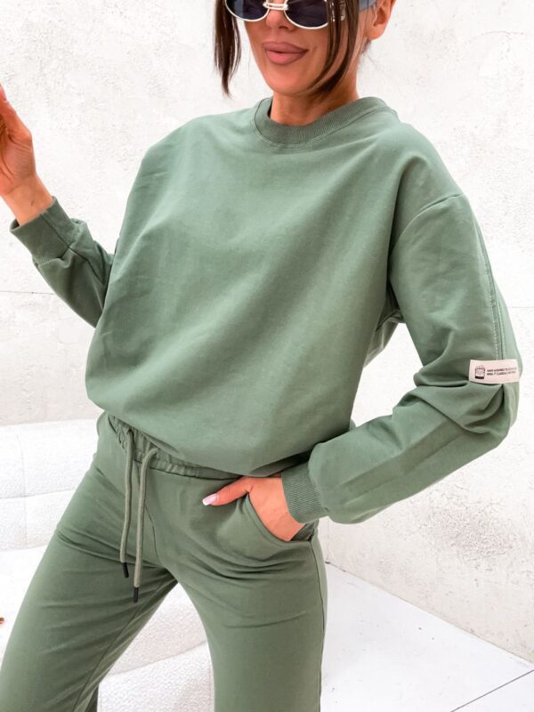 Komplet dresowy bawełniany khaki TRENDY - obrazek 3