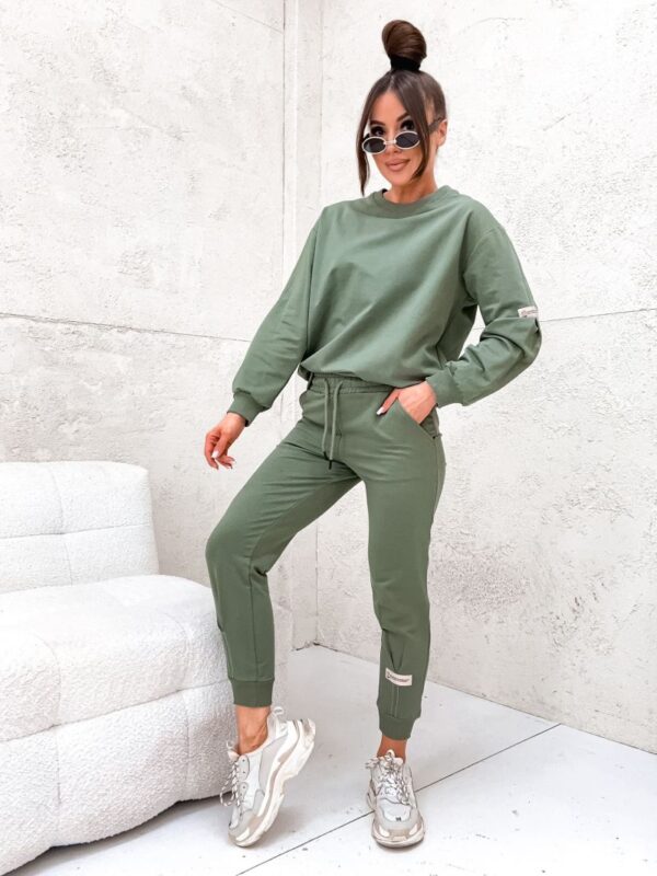 Komplet dresowy bawełniany khaki TRENDY