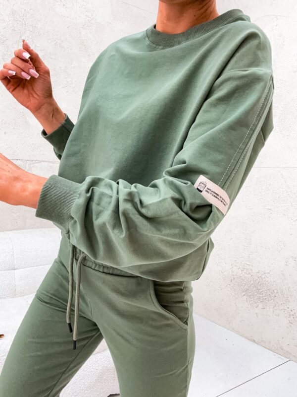 Komplet dresowy bawełniany khaki TRENDY - obrazek 4