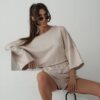Bluza beżowa oversize ENJOY - obrazek 4