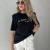 T-shirt z poduszkami czarny C'EST LA VIE