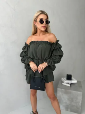 Bluzka hiszpanka Lala khaki