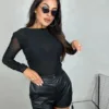 Bluzka z siatki czarna KS