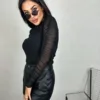 Bluzka z siatki czarna KS - obrazek 2