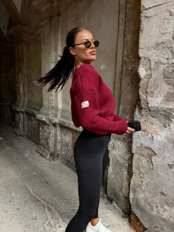 Bomberka bordowa Mohair - obrazek 3