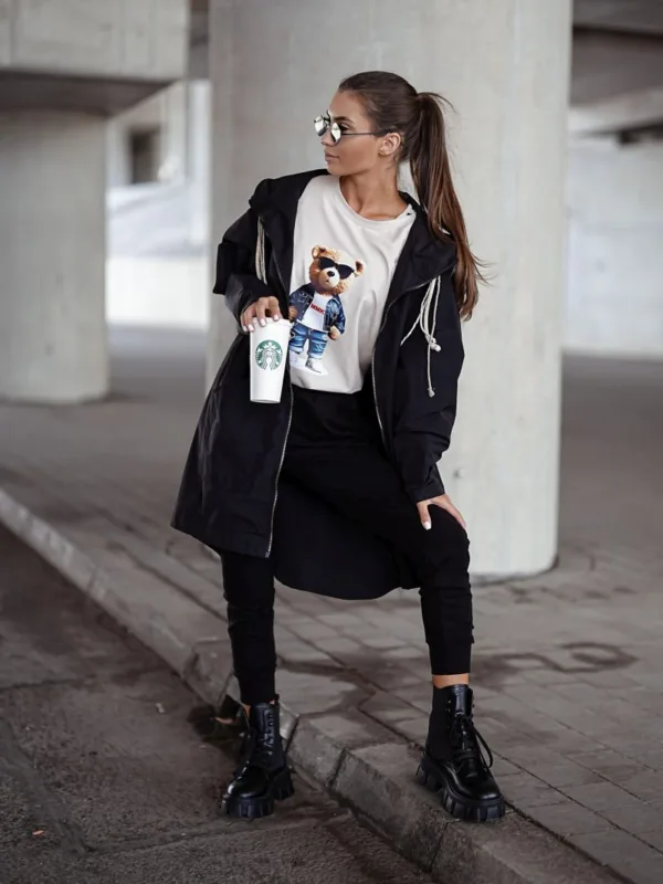 Kurtka parka LONDON czarna - obrazek 2