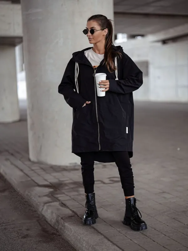 Kurtka parka LONDON czarna - obrazek 4