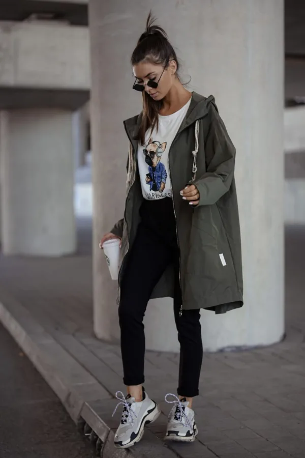 Kurtka parka LONDON khaki - obrazek 4