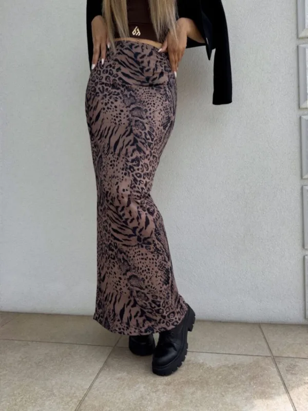 Spódnica maxi w panterkę Vogue