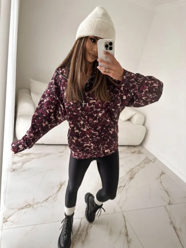 Bluza bordowa rozpinana - obrazek 3