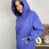 Bluza z kapturem z uszami lila - obrazek 2