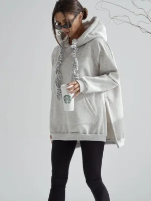 Bluza z kapturem Angel szara