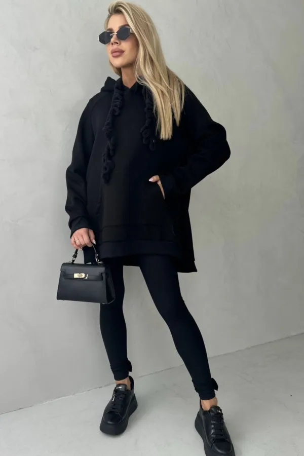 Bluza z kapturem Angel czarna - obrazek 4
