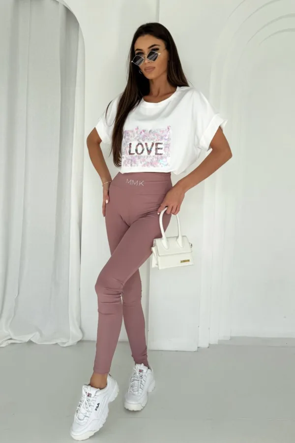 Legginsy PUSH UP różowe - obrazek 2