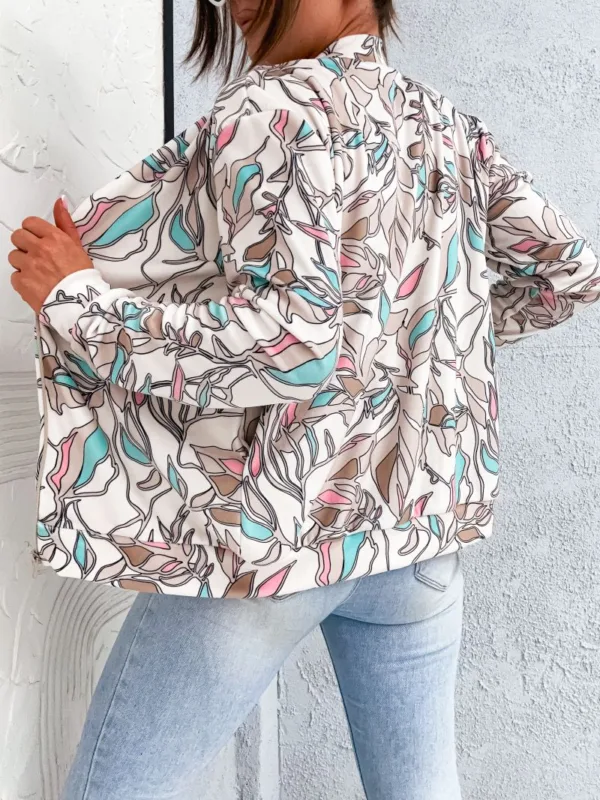 Bluza welurowa rozpinana Lilly beżowa - obrazek 3