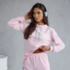 Dres welurowy pudrowy róż Elise Pastelle - obrazek 5