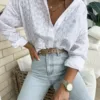 Koszula bawełniana BOHO ecru - obrazek 5