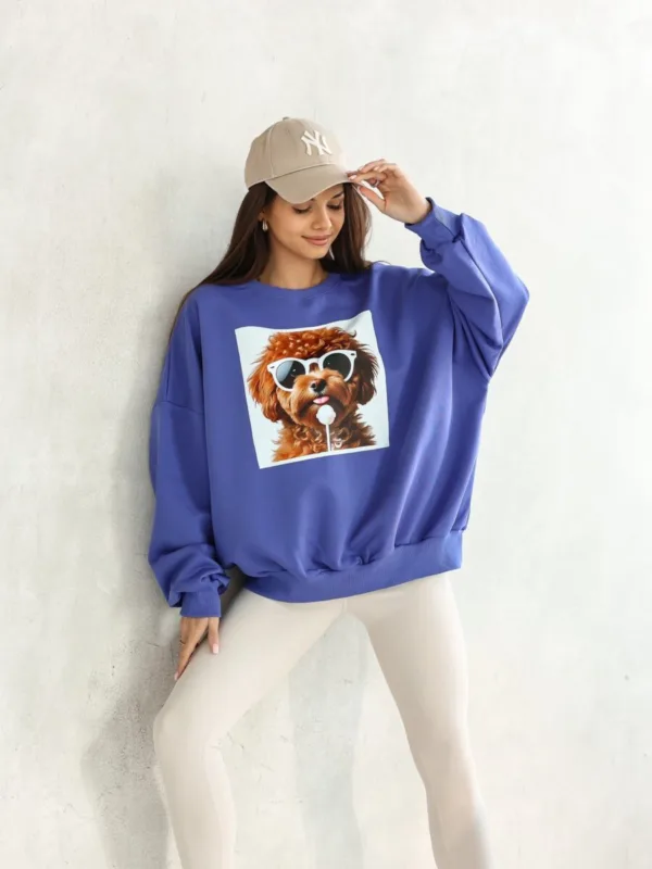 Bluza z pieskiem fioletowa LARA