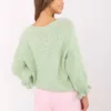 Sweter pistacjowy z falbanką - obrazek 2