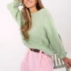 Sweter pistacjowy z falbanką - obrazek 5