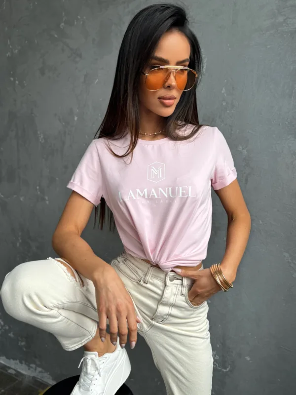 T-shirt Lamanuel różowy STYLER - obrazek 3