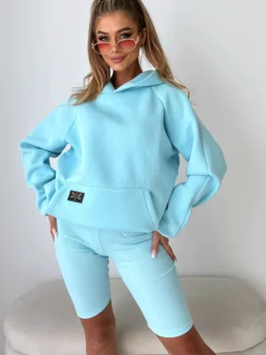Bluza z kapturem turkusowa the still