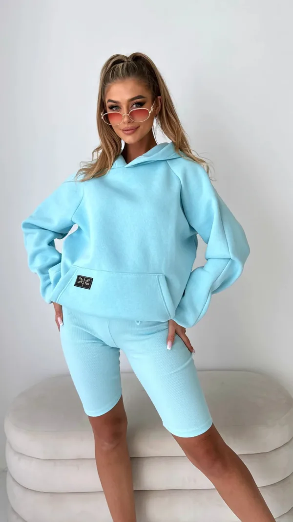 Bluza z kapturem turkusowa the still