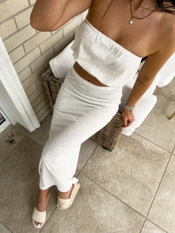Spódnica maxi ecru Vogue - obrazek 3
