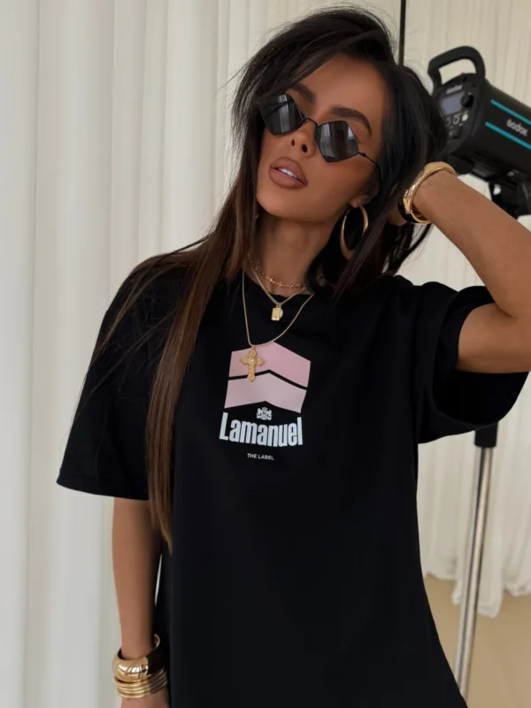 T-shirt Lamanuel oversize SMOKED czarny - obrazek 2