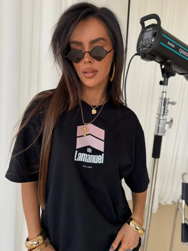 T-shirt Lamanuel oversize SMOKED czarny - obrazek 4