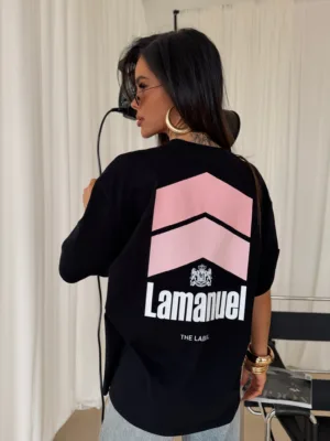 T-shirt Lamanuel oversize SMOKED czarny