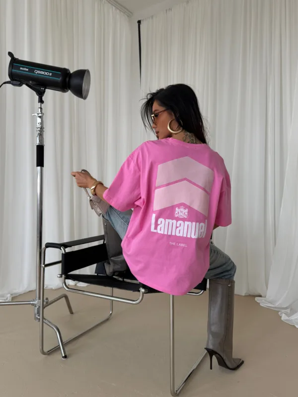 T-shirt Lamanuel oversize SMOKED różowy - obrazek 2
