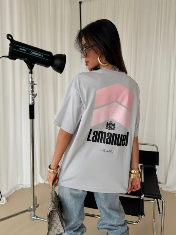 T-shirt Lamanuel oversize SMOKED szary - obrazek 2
