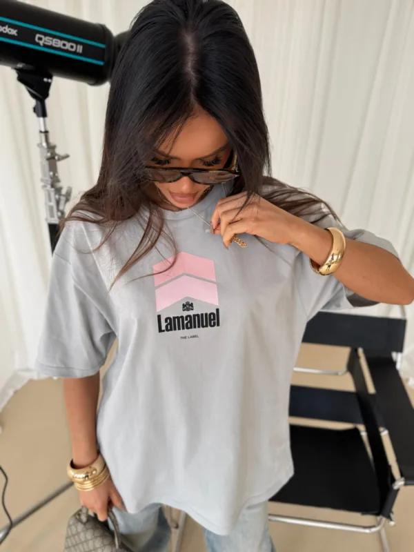 T-shirt Lamanuel oversize SMOKED szary - obrazek 4