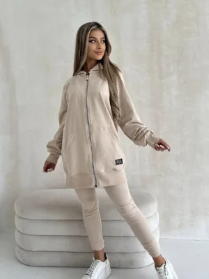 Bluza rozpinana jasny beż LONG The Still