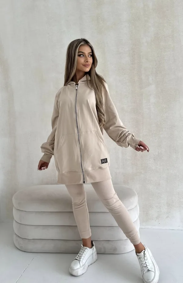 Bluza rozpinana jasny beż LONG The Still