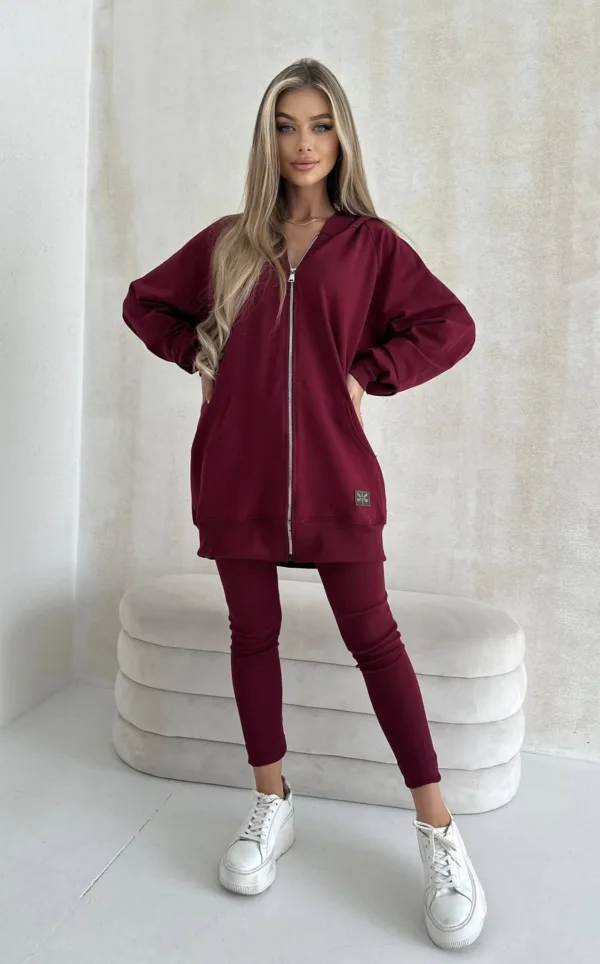 Bluza rozpinana bordowa LONG The Still