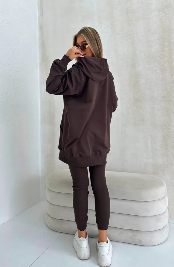 Bluza rozpinana czekoladowa LONG The Still - obrazek 2