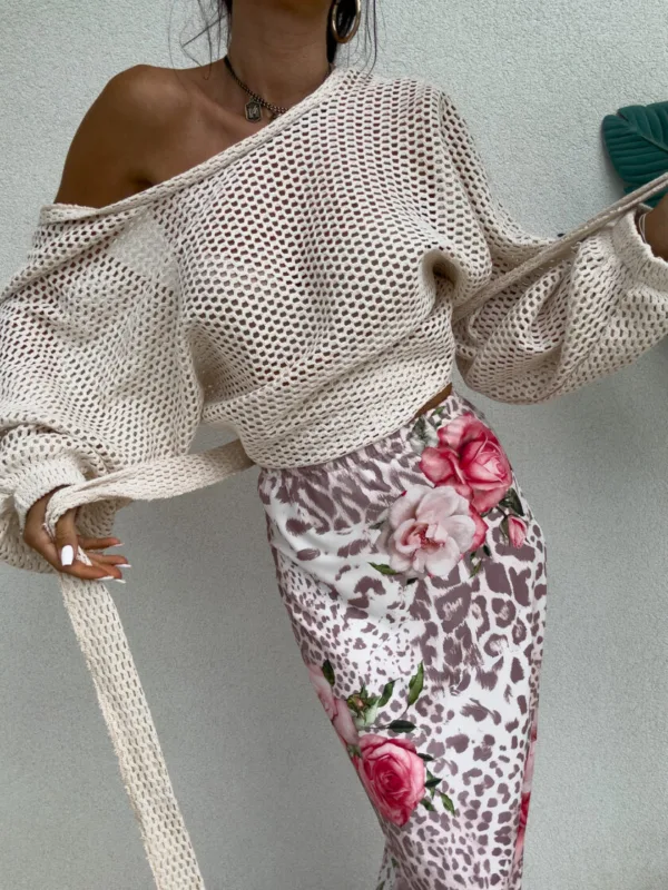 Spódnica maxi w panterkę Rose Vogue - obrazek 3