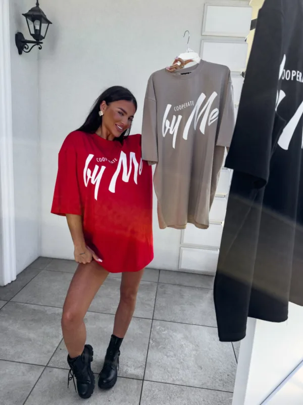 Sukienka T-shirt By me czerwona - obrazek 3