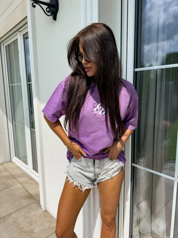 T-shirt dekatyzowany fioletowy By Me Monette - obrazek 3