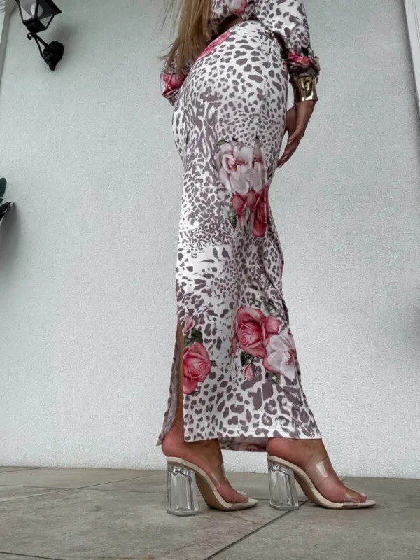 Spódnica maxi w panterkę Rose Vogue - obrazek 5
