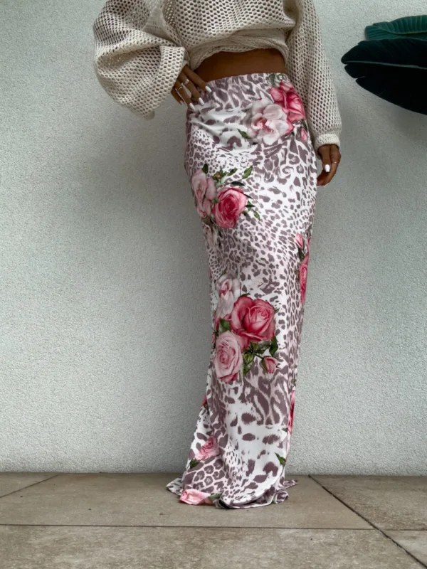 Spódnica maxi w panterkę Rose Vogue