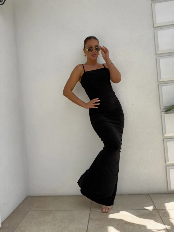 Sukienka maxi czarna By Me Aura - obrazek 3