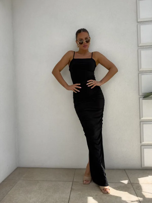 Sukienka maxi czarna By Me Aura - obrazek 4